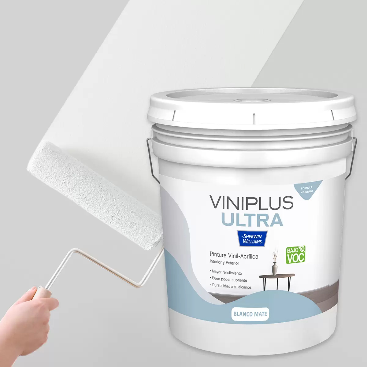 Foto 3 pulgar | Pintura Vinil Plus Vinil-acrílica Sherwin Williams Blanca 19 L