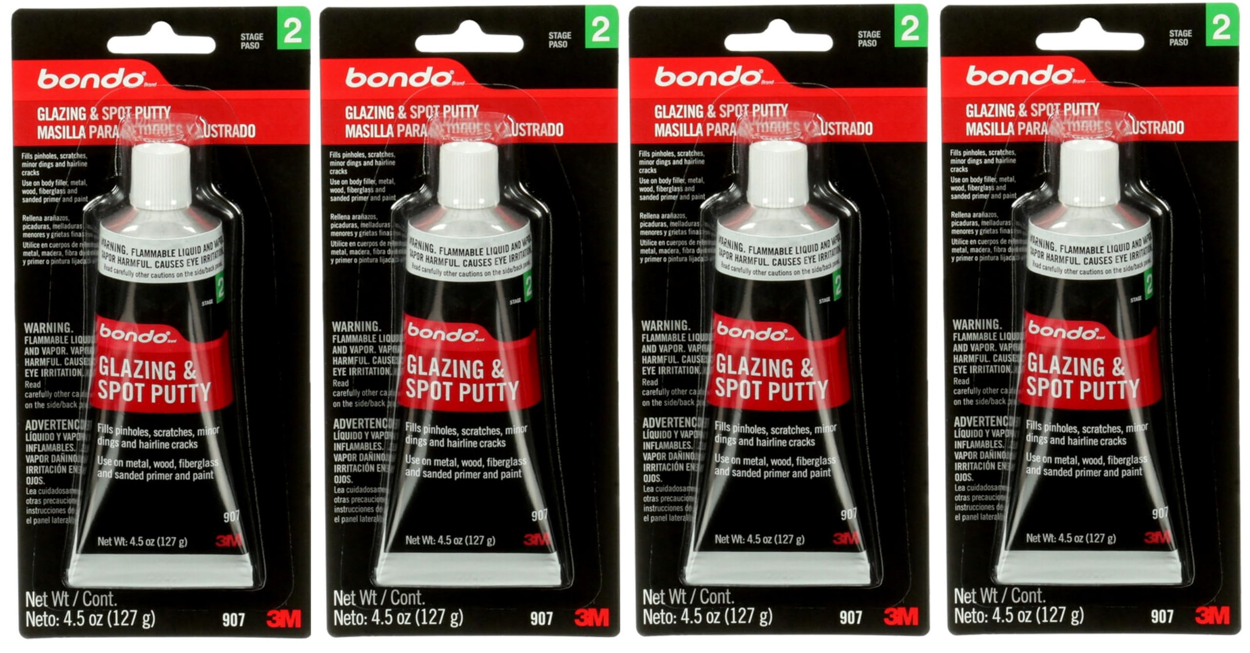 Foto 2 pulgar | Putty 3m Bondo 907 Para Esmaltes Y Manchas, 130 Ml, Secado Rápido, Paquete De 4 Unidades - Venta Internacional.