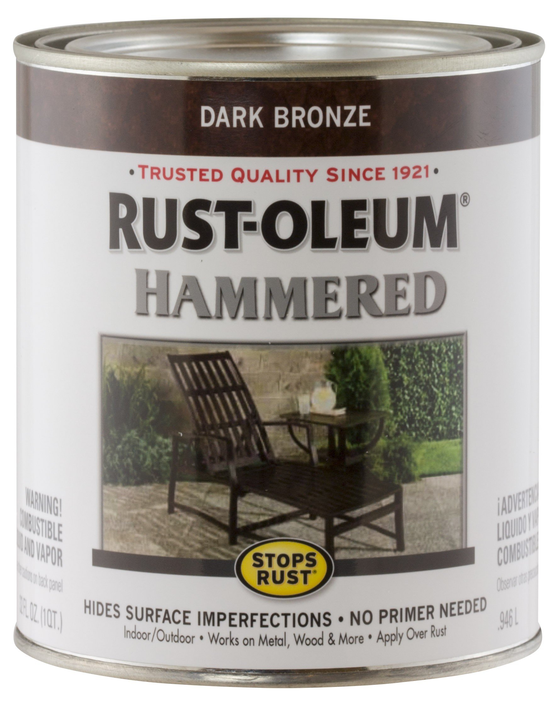 Foto 1 | Pintura Rust-oleum, Antióxido, Color Bronce Oscuro Martillado, 946 Ml - Venta Internacional.