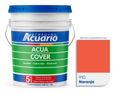 Foto 1 | Pintura Vinil Acrílica Lavable Pinturas Acuario Color Naranja 19 L