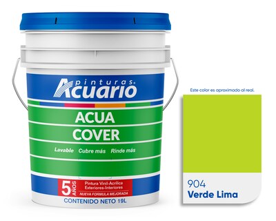 Foto 1 | Pintura Vinil Acrílica Lavable Pinturas Acuario Color Verde Lima 19 L
