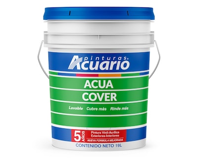 Foto 3 | Pintura Vinil Acrílica Lavable Pinturas Acuario Acua Cover 3 Años 19 Litros Exteriores Interiores Color Blanco
