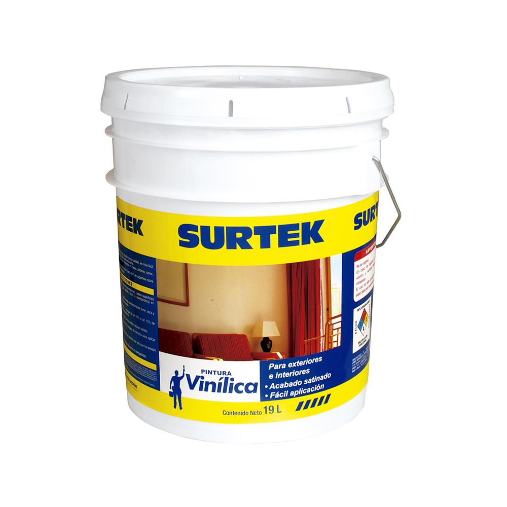 Foto 2 pulgar | Cubeta De Pintura Vinílica 19 Lt Color Blanco Surtek