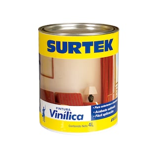 Foto 1 | Cubeta De Pintura Vinílica 4 Lt Color Blanco Surtek