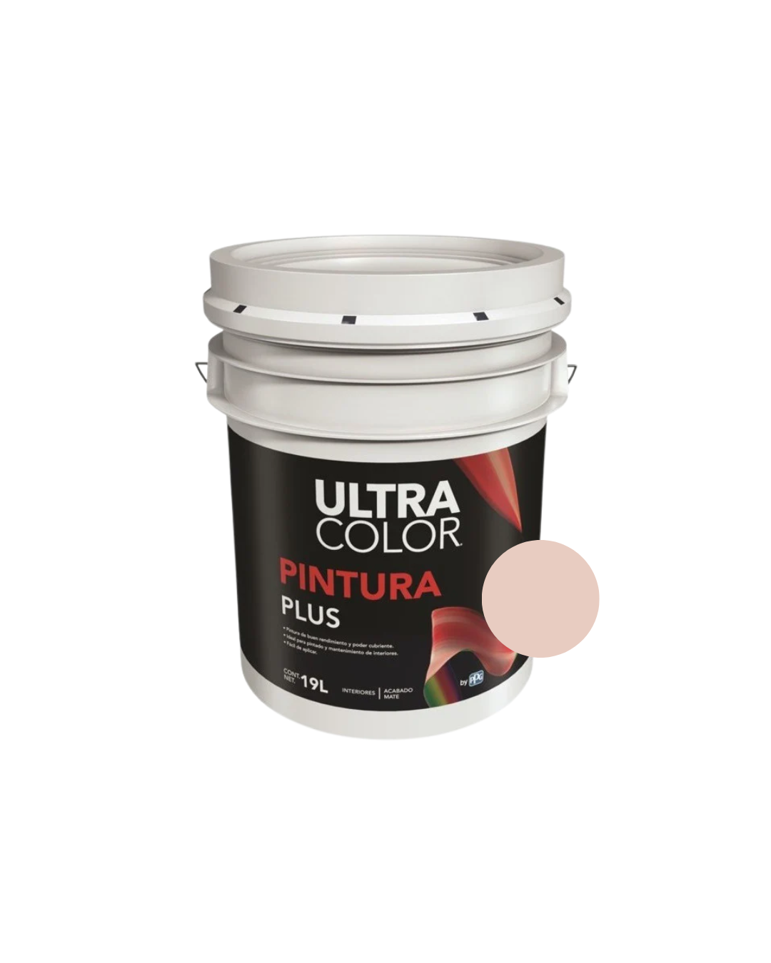 Foto 1 | Cubeta De Pintura Vinilica Acrilica Lavable 19 Litros - Color Rosa Claro