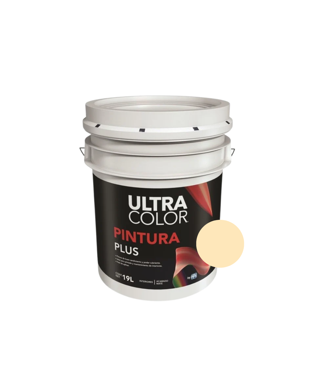 Foto 2 pulgar | Cubeta De Pintura Vinilica Acrilica Lavable 19 Litros - Color Crema