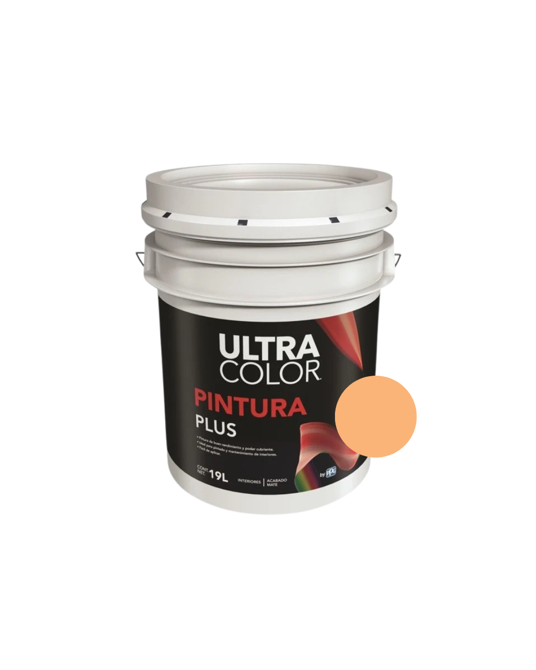 Foto 2 pulgar | Cubeta De Pintura Vinilica Acrilica Lavable 19 Litros - Color Mandarina