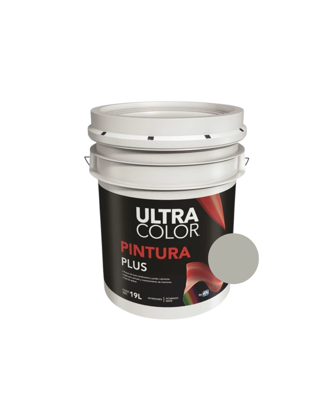 Foto 2 pulgar | Cubeta De Pintura Vinilica Acrilica Lavable 19 Litros - Color Gris Obscuro