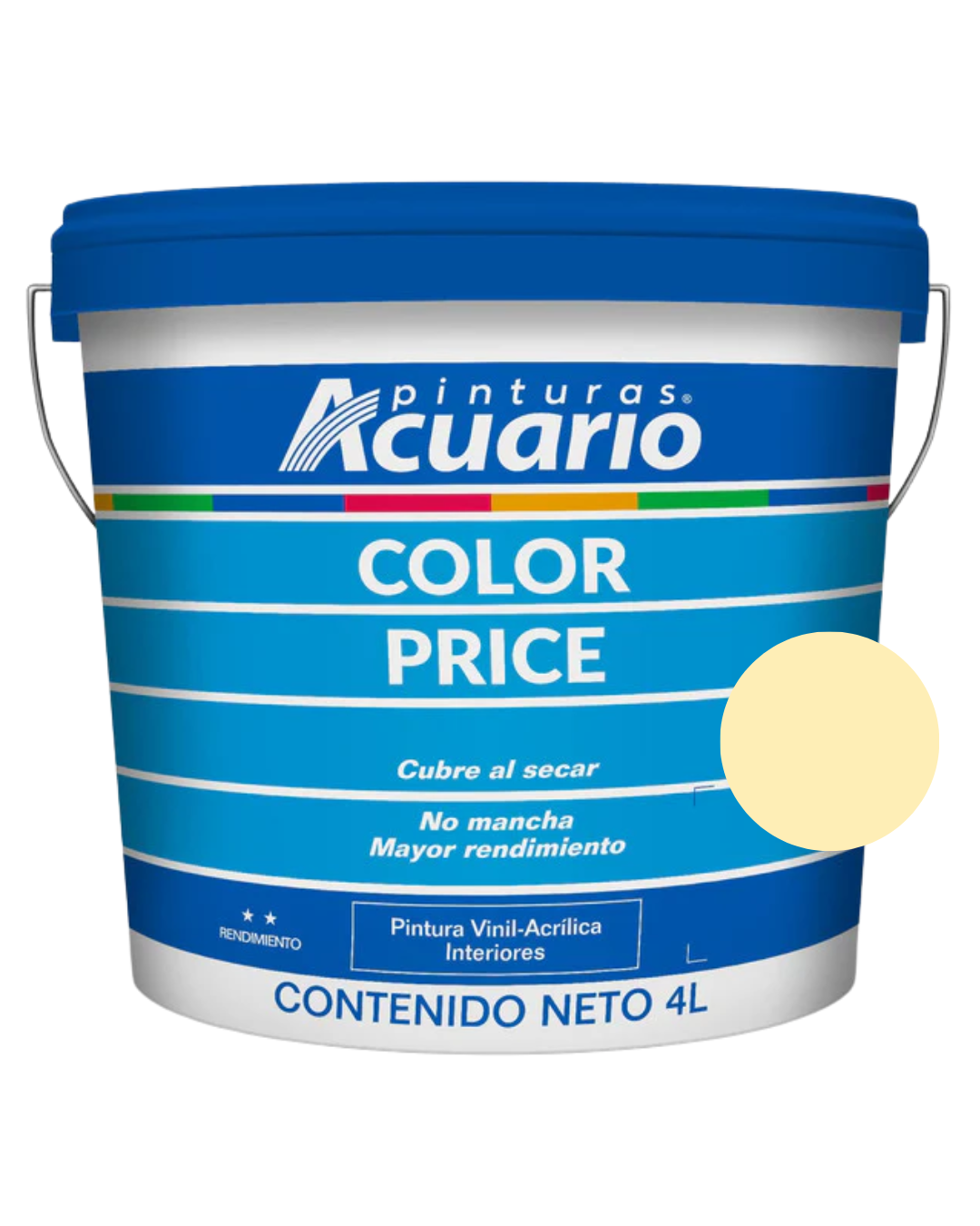 Foto 2 pulgar | Galon De Pintura Vinilica Lavable Acuario Color Price 4lt - Color Paja
