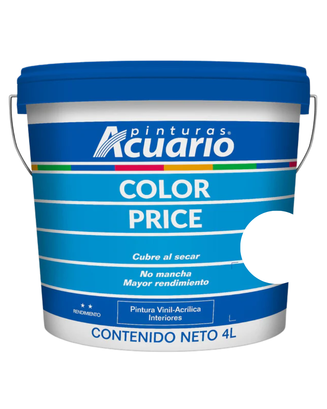 Foto 1 | Galon De Pintura Vinilica Lavable Acuario Color Price 4lt - Color Blanco