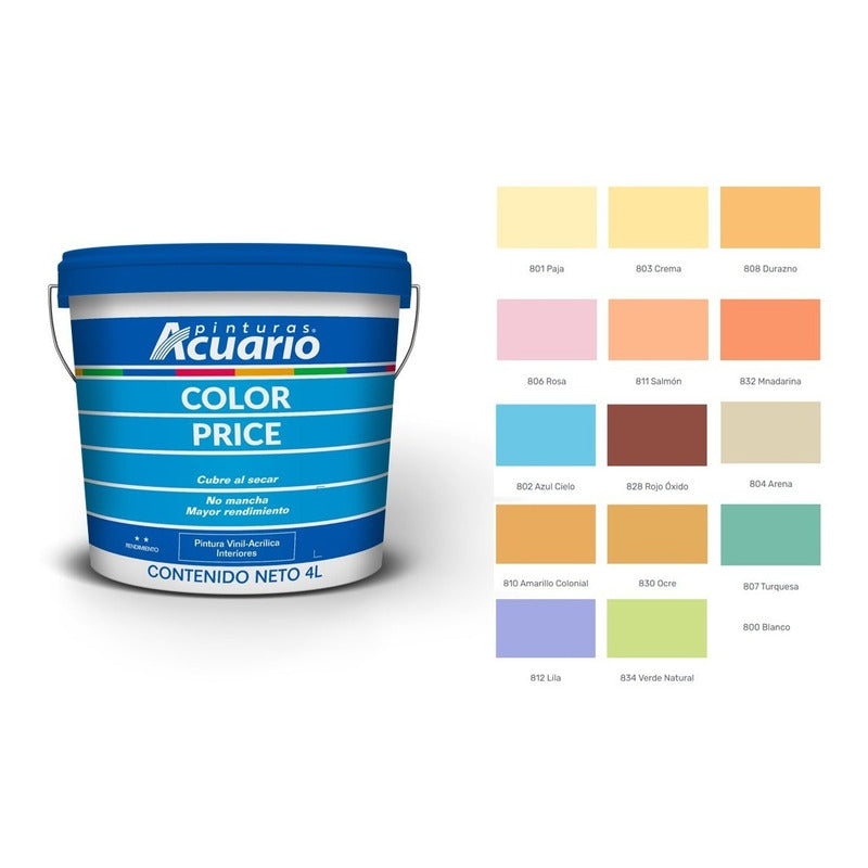 Foto 3 pulgar | Galon De Pintura Vinilica Lavable Acuario Color Price 4lt - Color Rosa