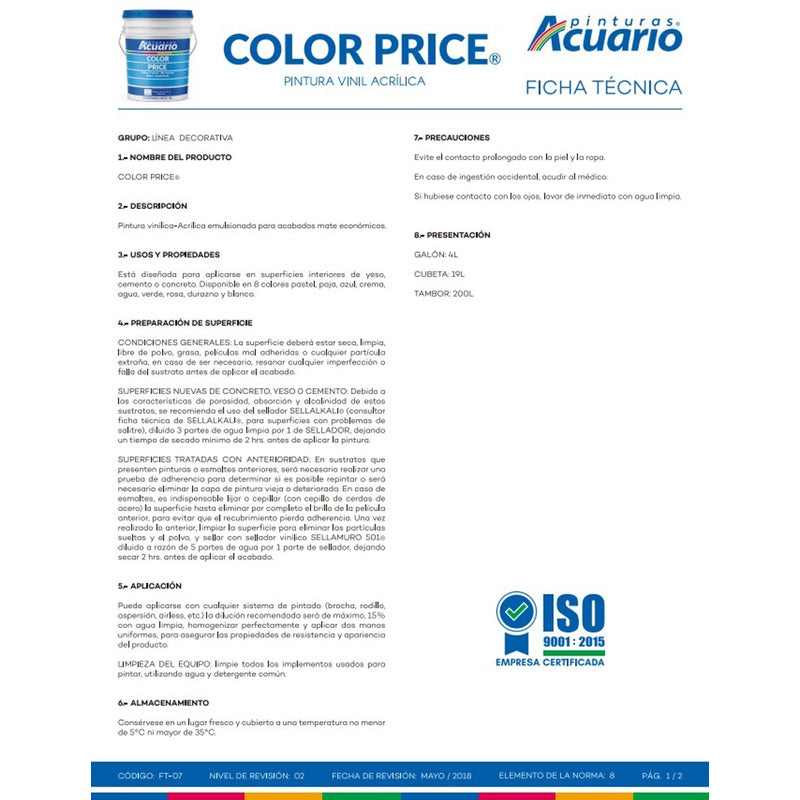 Foto 5 pulgar | Galon De Pintura Vinilica Lavable Acuario Color Price 4lt - Color Rosa