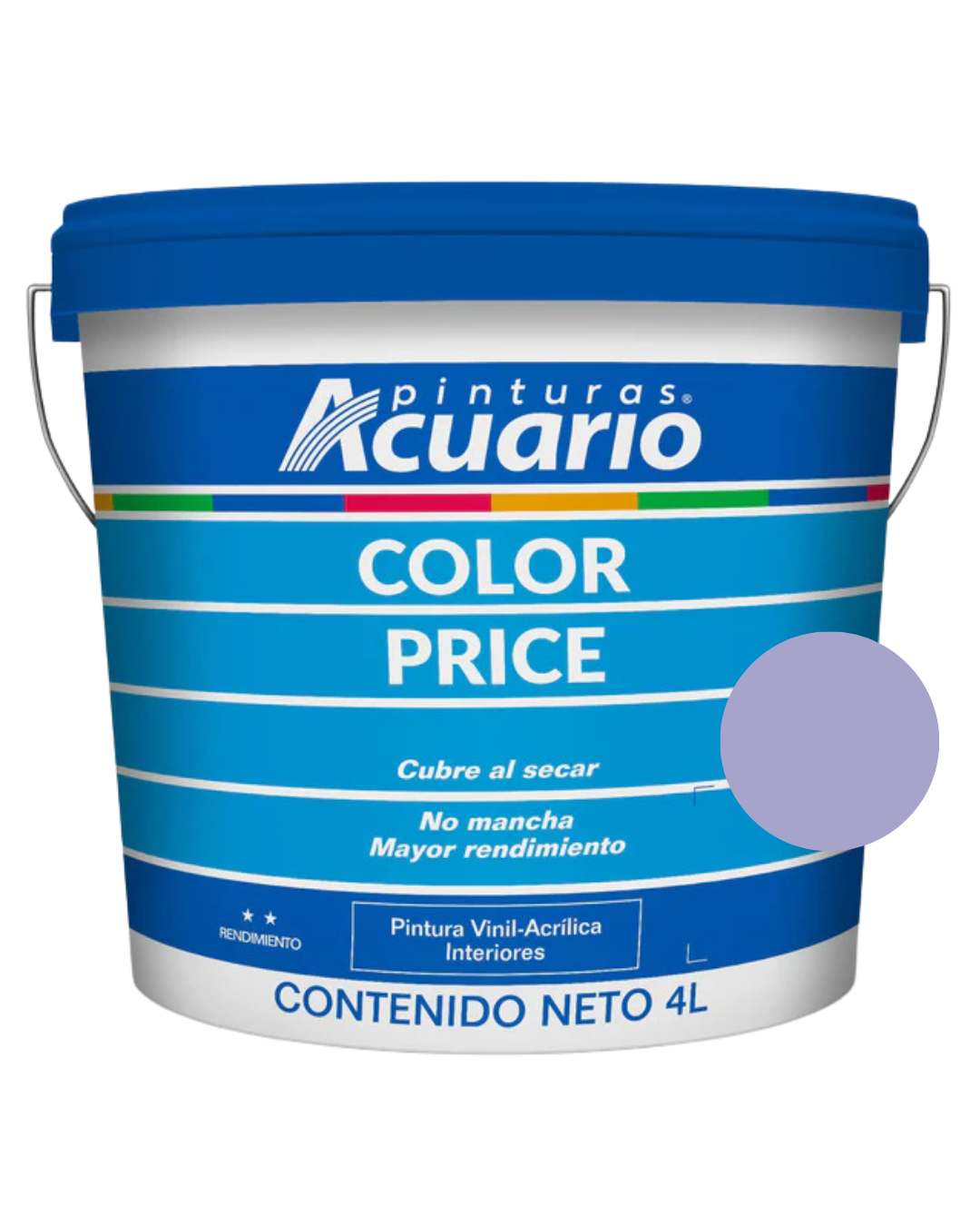 Galon De Pintura Vinilica Lavable Acuario Color Price 4lt - Color Lila