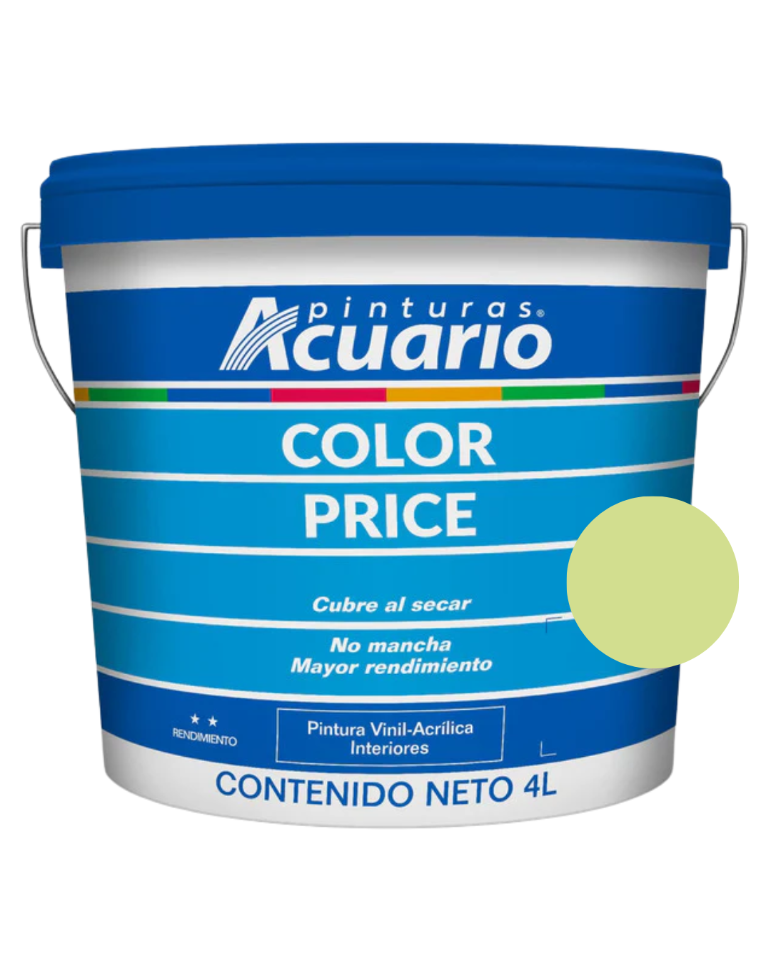 Foto 2 pulgar | Galon De Pintura Vinilica Lavable Acuario Color Price 4lt - Color Verde Natural