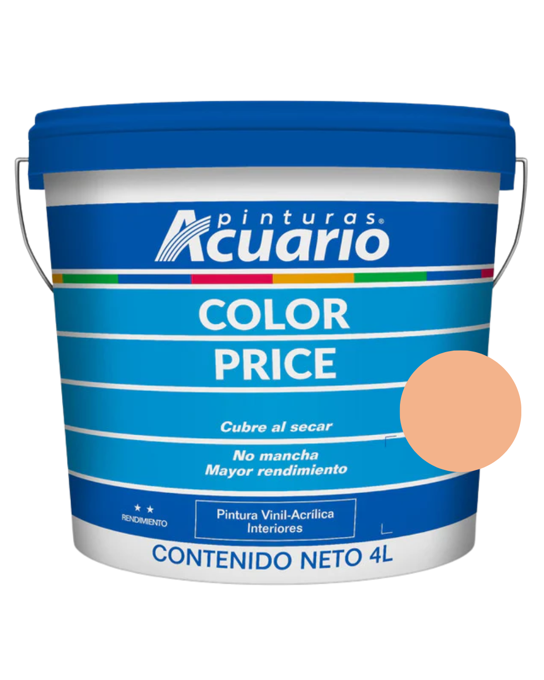 Galon De Pintura Vinilica Lavable Acuario Color Price 4lt - Color Salmon