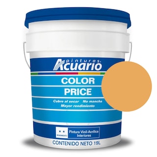 Foto 1 | Cubeta De Pintura Vinilica Lavable Acuario Color Price 19lt - Color Amarillo Colonial