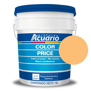 Foto 1 | Cubeta De Pintura Vinilica Lavable Acuario Color Price 19lt - Color Durazno