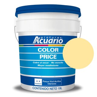 Foto 1 | Cubeta De Pintura Vinilica Lavable Acuario Color Price 19lt - Color Crema