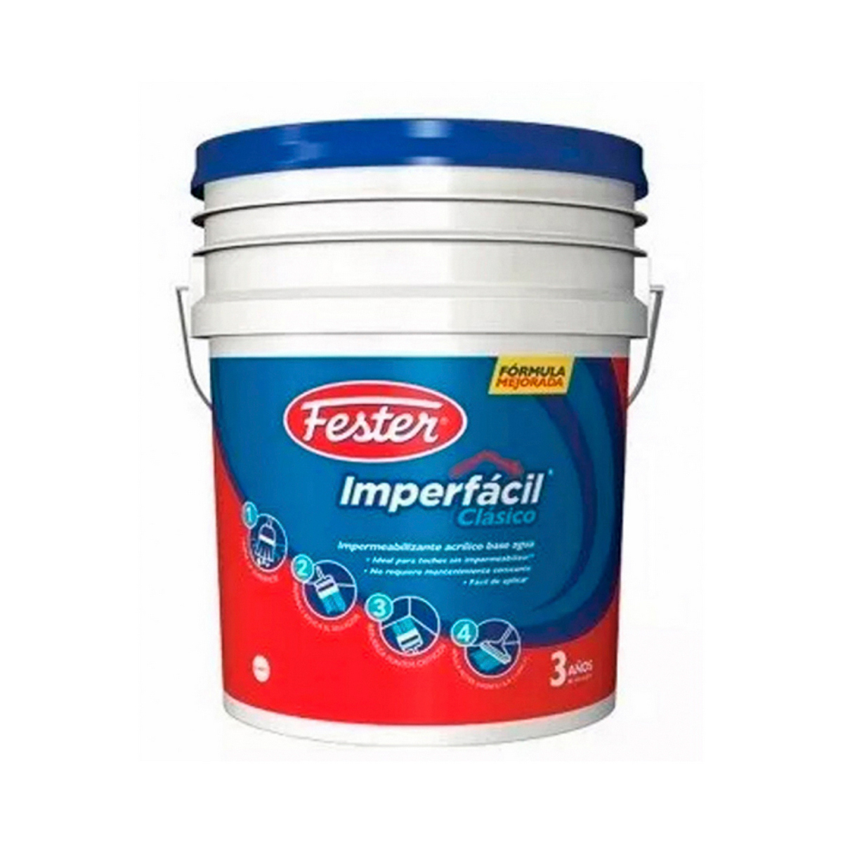 Impermeabilizante 3 Años Fester Rojo 4 Lt (imperfacil Clasico)