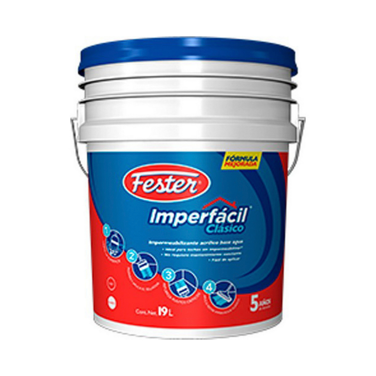 Foto 1 | Impermeabilizante 5 Años Fester Rojo 19 Lt (imperfacil Clasico)