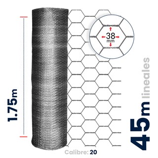 Foto 4 | Malla Hexagonal Akron Altura 1.75mts Abertura 38mm Calibre 20'' Rollo 45mts Reforzada