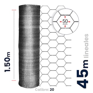 Foto 5 | Malla Hexagonal Akron Altura 1.50mts Abertura 50mm Calibre 20'' Rollo 45mts Reforzada