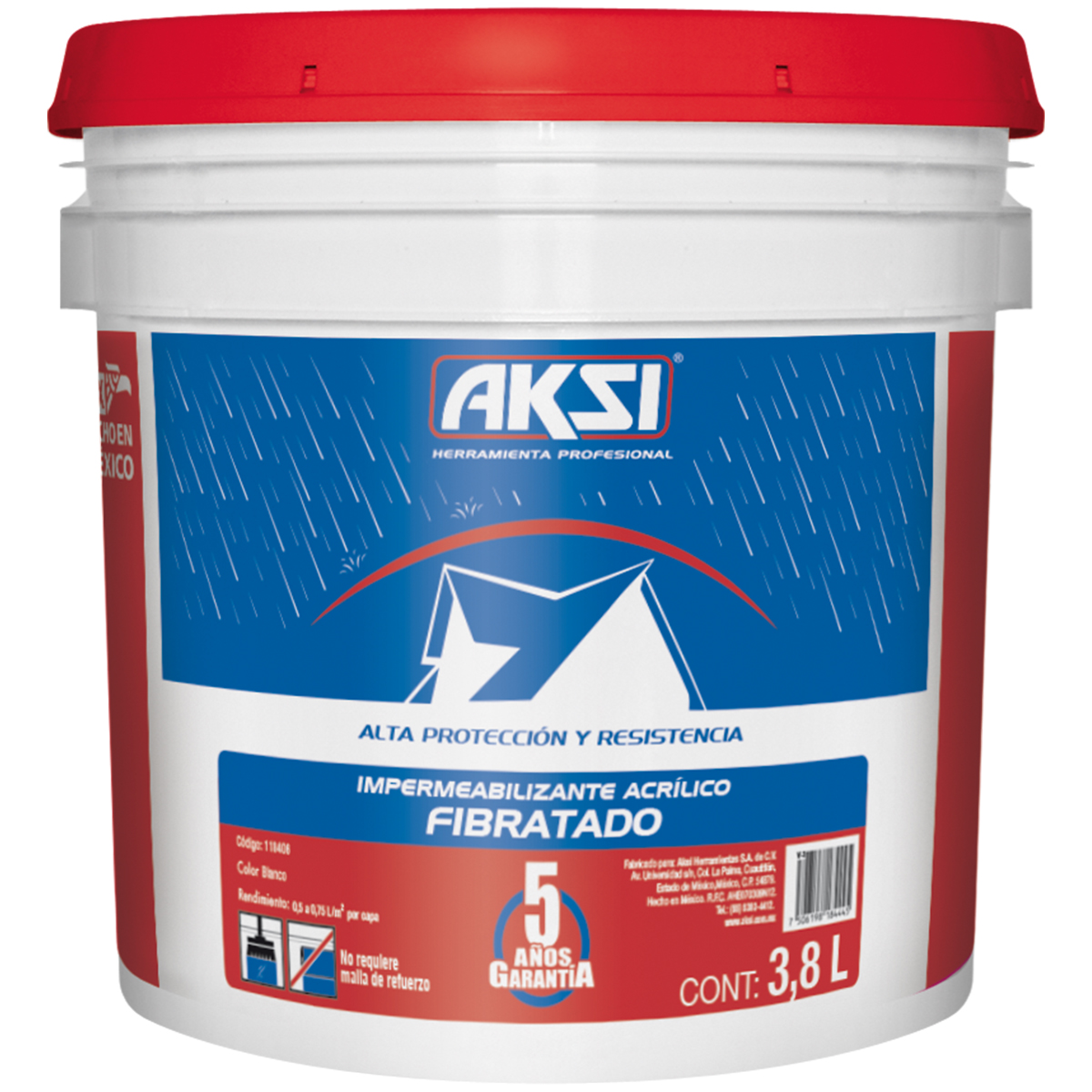 Foto 2 pulgar | Impermeabilizante Fibratado Aksi Galón 3.8 L Blanco 0.5 - 0.75 L X M2
