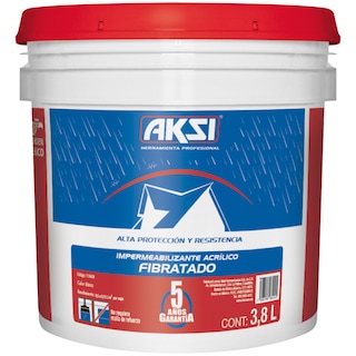 Foto 1 | Impermeabilizante Fibratado Aksi Galón 3.8 L Blanco 0.5 - 0.75 L X M2