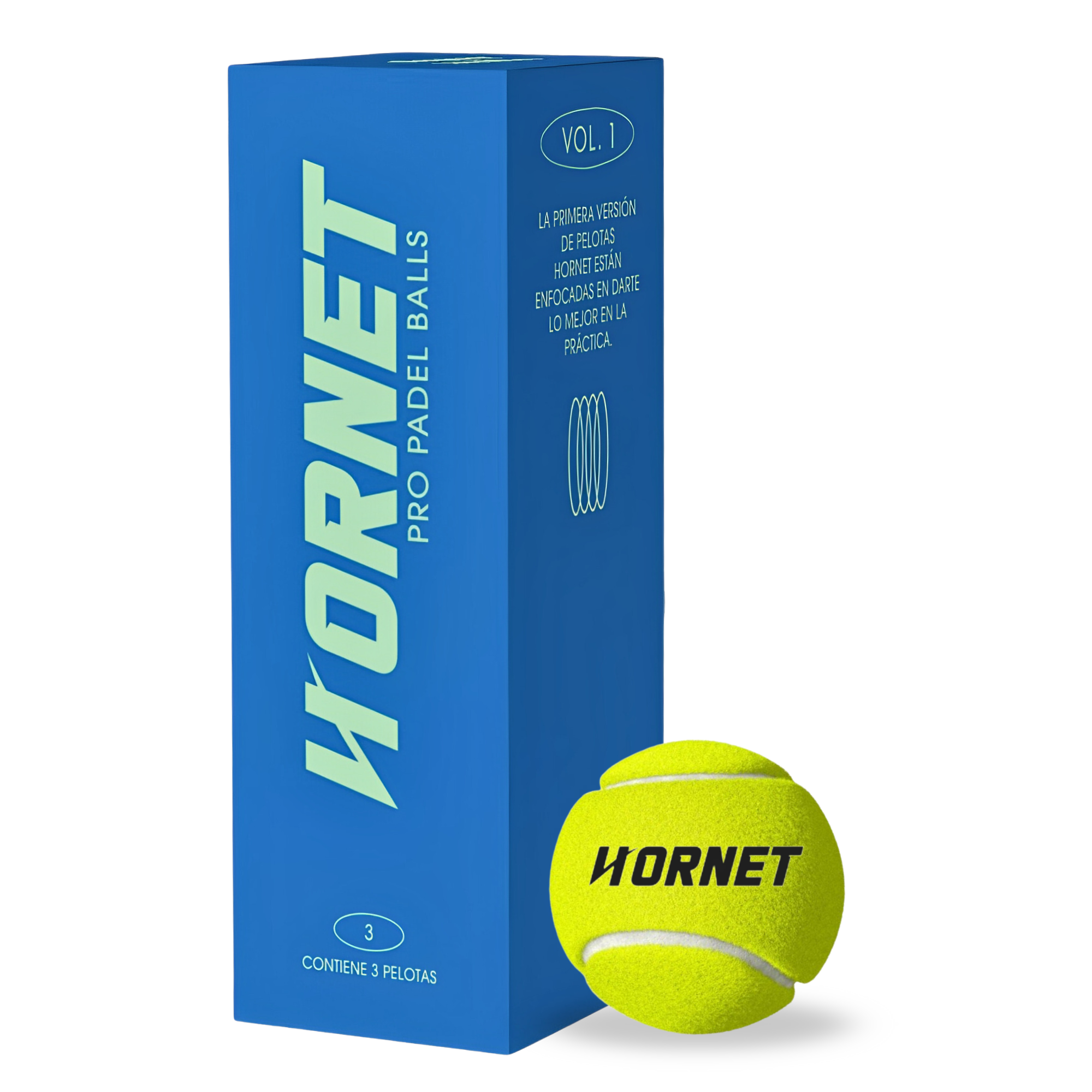 Foto 1 | Pelotas De Padel Tenis Pro Hornet Padel Sin Presión 3 Bolas