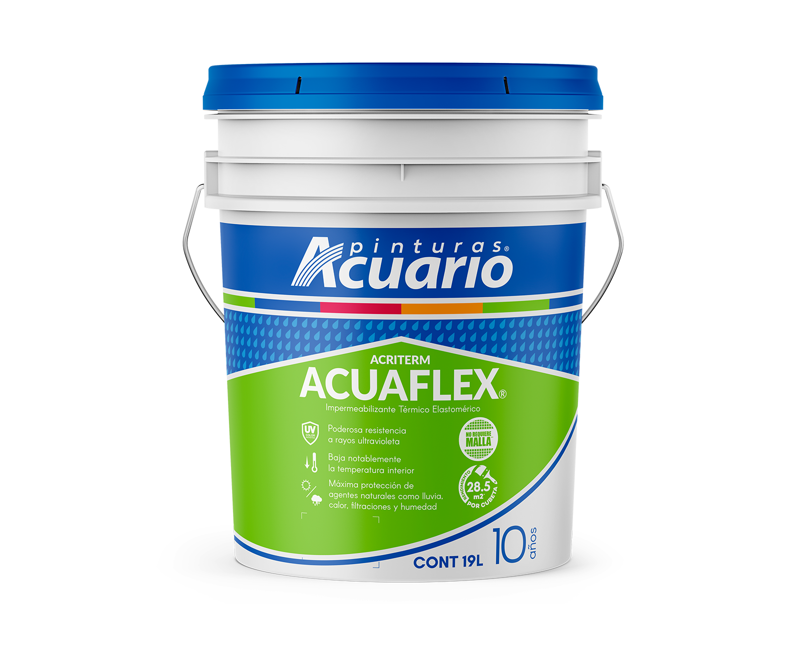 Foto 2 pulgar | Impermeabilizante Acuario Acuaflex 10 Años Terracota 19 l