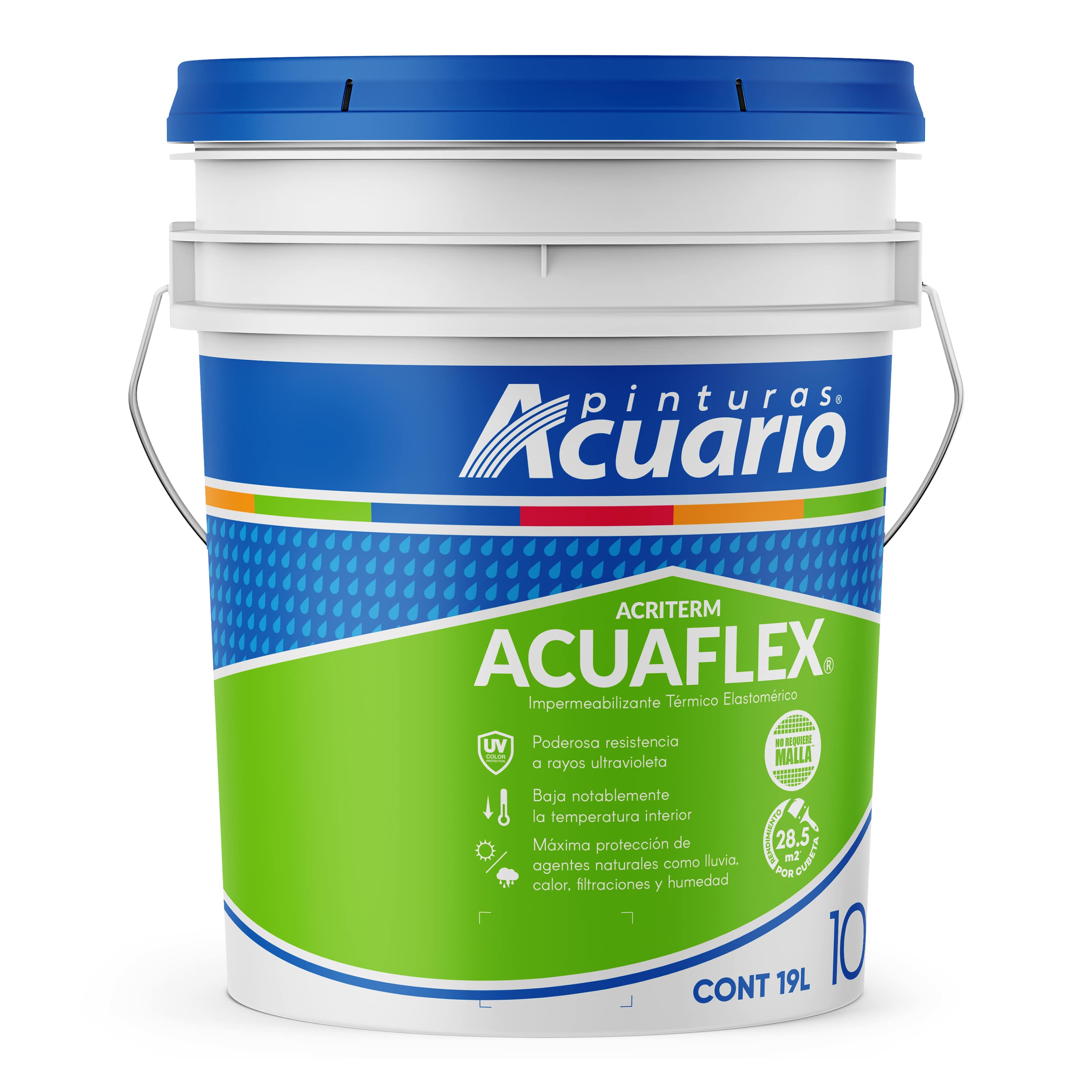 Foto 6 | Impermeabilizante Acuario Acuaflex 10 Años Blanco 19 L