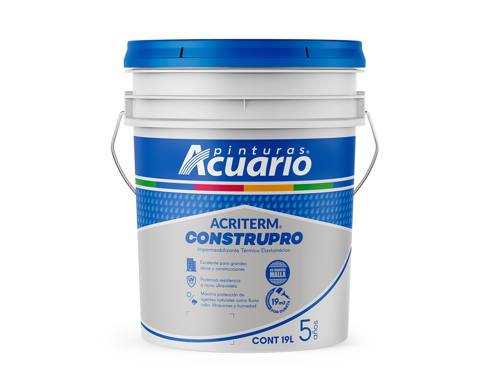 Foto 2 pulgar | Impermeabilizante Pinturas Acuario Acriterm Construpro de 19 L