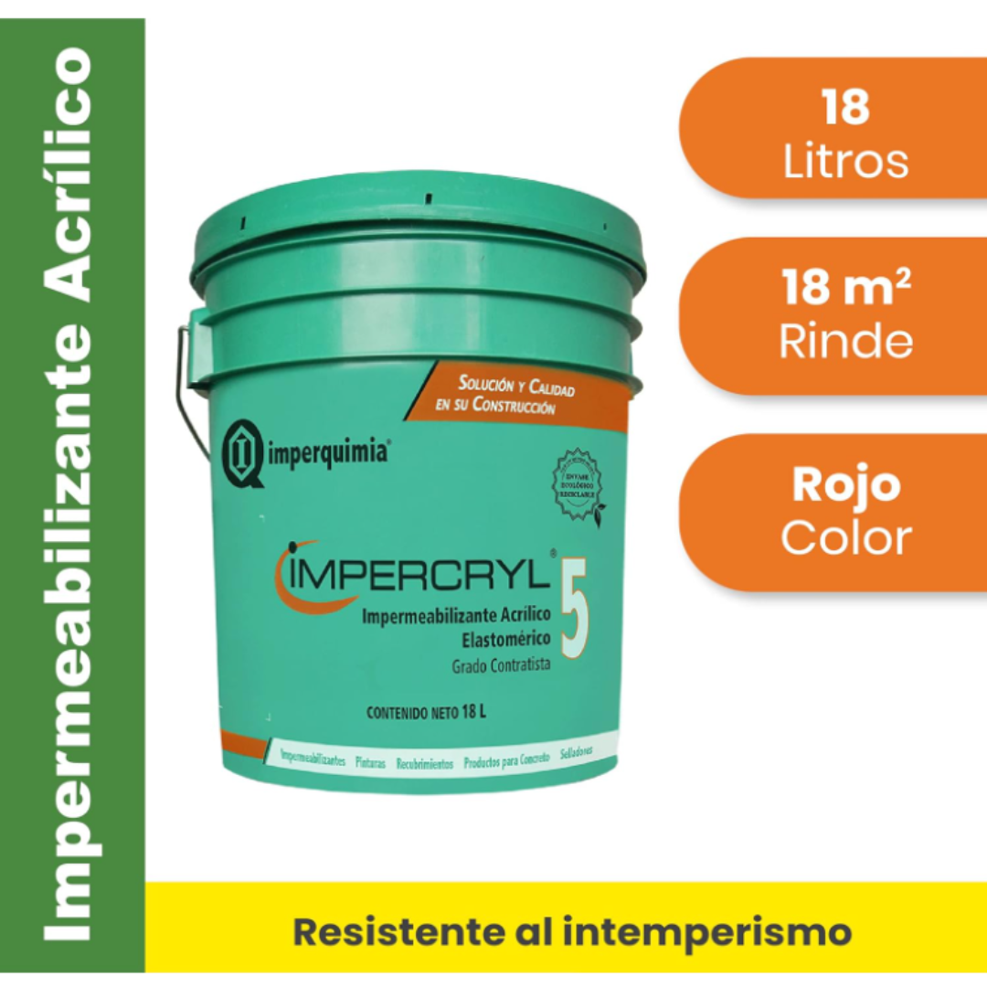 Foto 3 pulgar | Impermeabilizante Impercryl 5 Rojo Con Duración De 5 Años