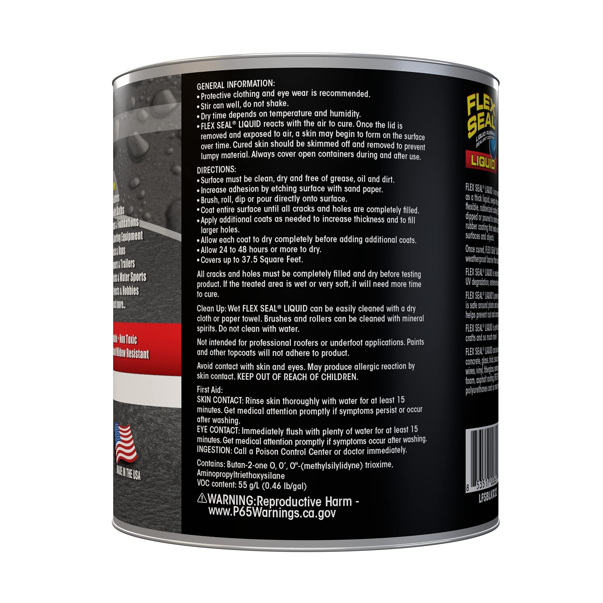 Foto 3 pulgar | Sellador Flex Seal Liquid Swift Response Lfsblkr32 946 Ml, Negro - Venta Internacional.