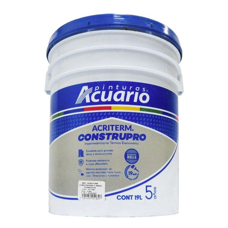 Foto 4 pulgar | Acuario Acriterm Impermeabilizante Construpro 5 Años 19 Lt - Color Terracota