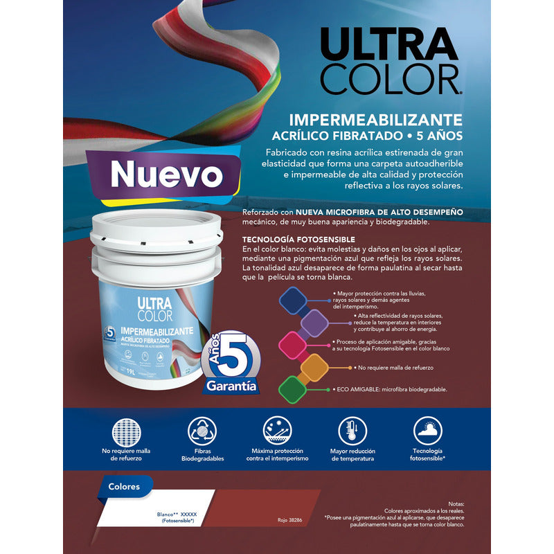Foto 5 pulgar | Impermeabilizante Alto Desempeño Acrilico Termico 5 Años 19l - Color Blanco