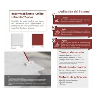 Foto 4 | Cubeta De Impermeabilizante Acrilico Termico Eco 5 Años 19lt - Color Rojo