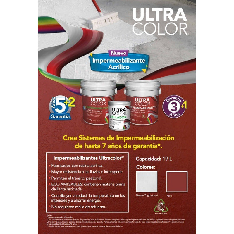 Foto 4 pulgar | Cubeta De Impermeabilizante Acrilico Termico Eco 5 Años 19lt - Color Blanco
