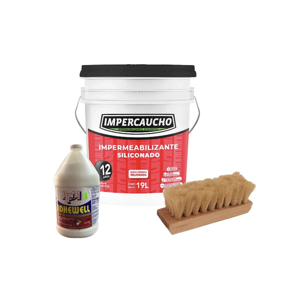 Foto 1 | Impermeabilizante Impercaucho Terracota 19 L + Cepillo y Sellador