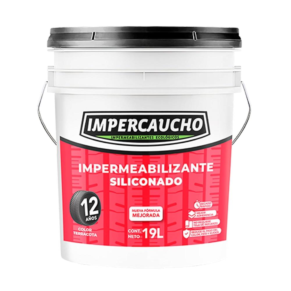 Foto 3 pulgar | Impermeabilizante Impercaucho Terracota 19 L + Cepillo y Sellador