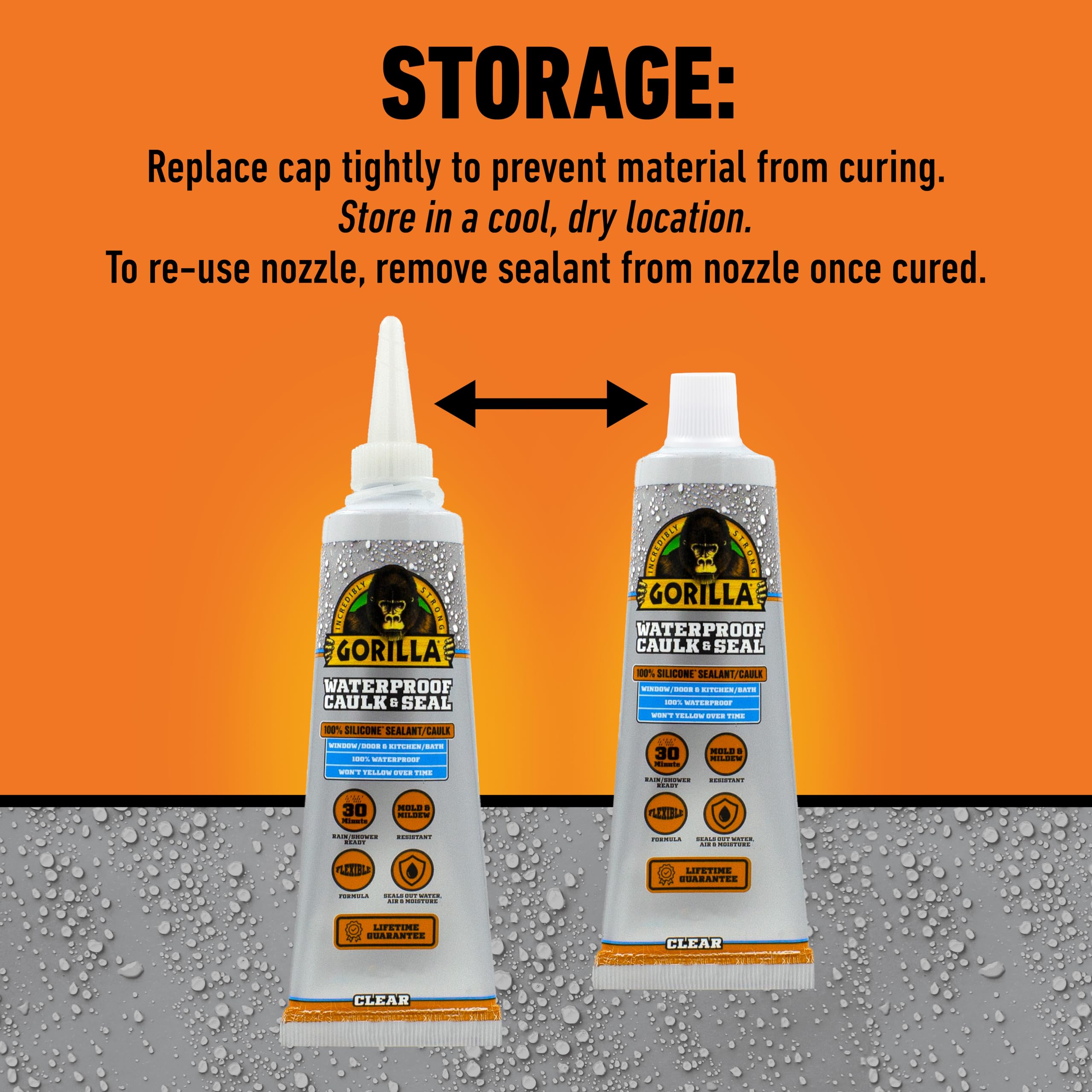 Foto 5 | Sellador Impermeable Gorilla  100% Silicona  82 Ml  Transparente - Venta Internacional.