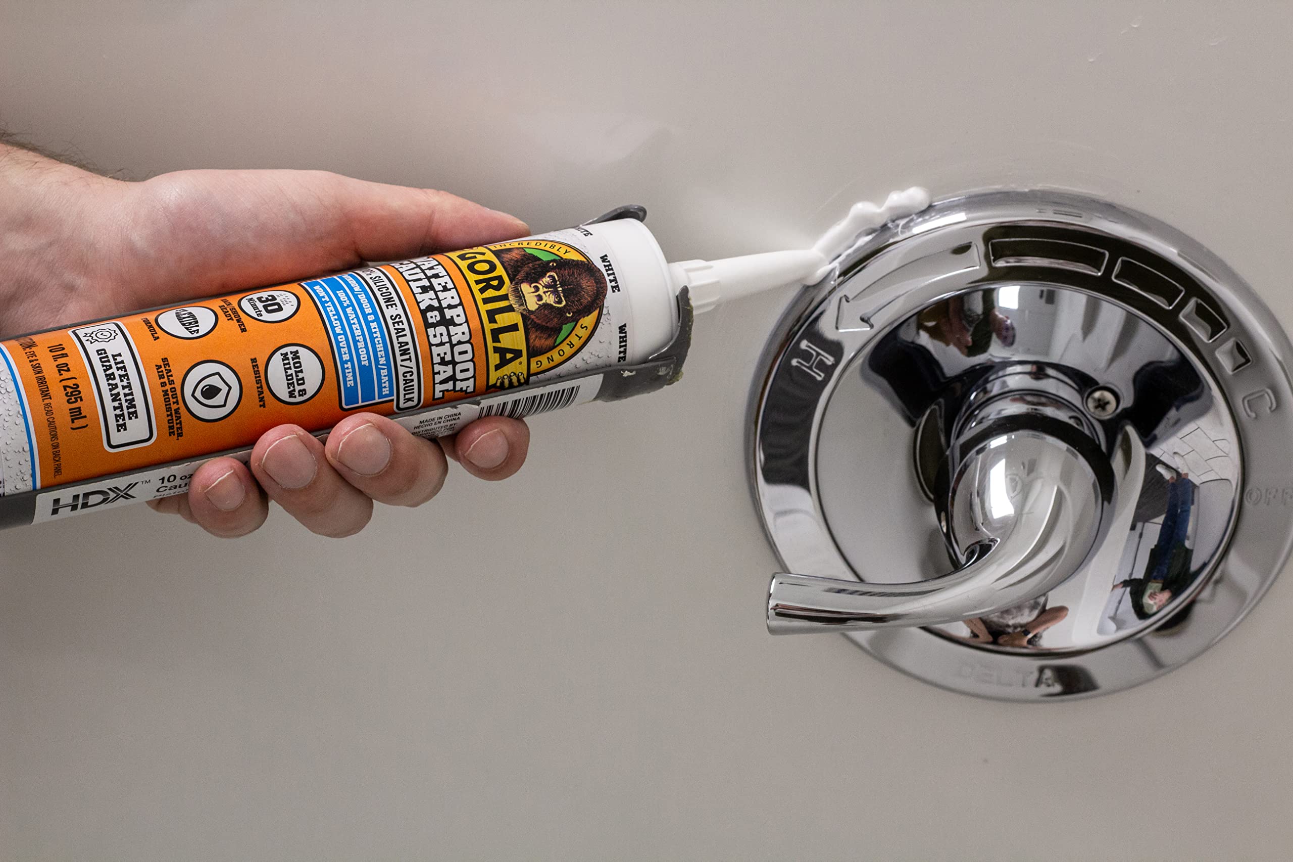 Foto 4 pulgar | Sellador De Silicona Caulk & Seal Gorilla Waterproof  300 Ml  Color Blanco - Venta Internacional.