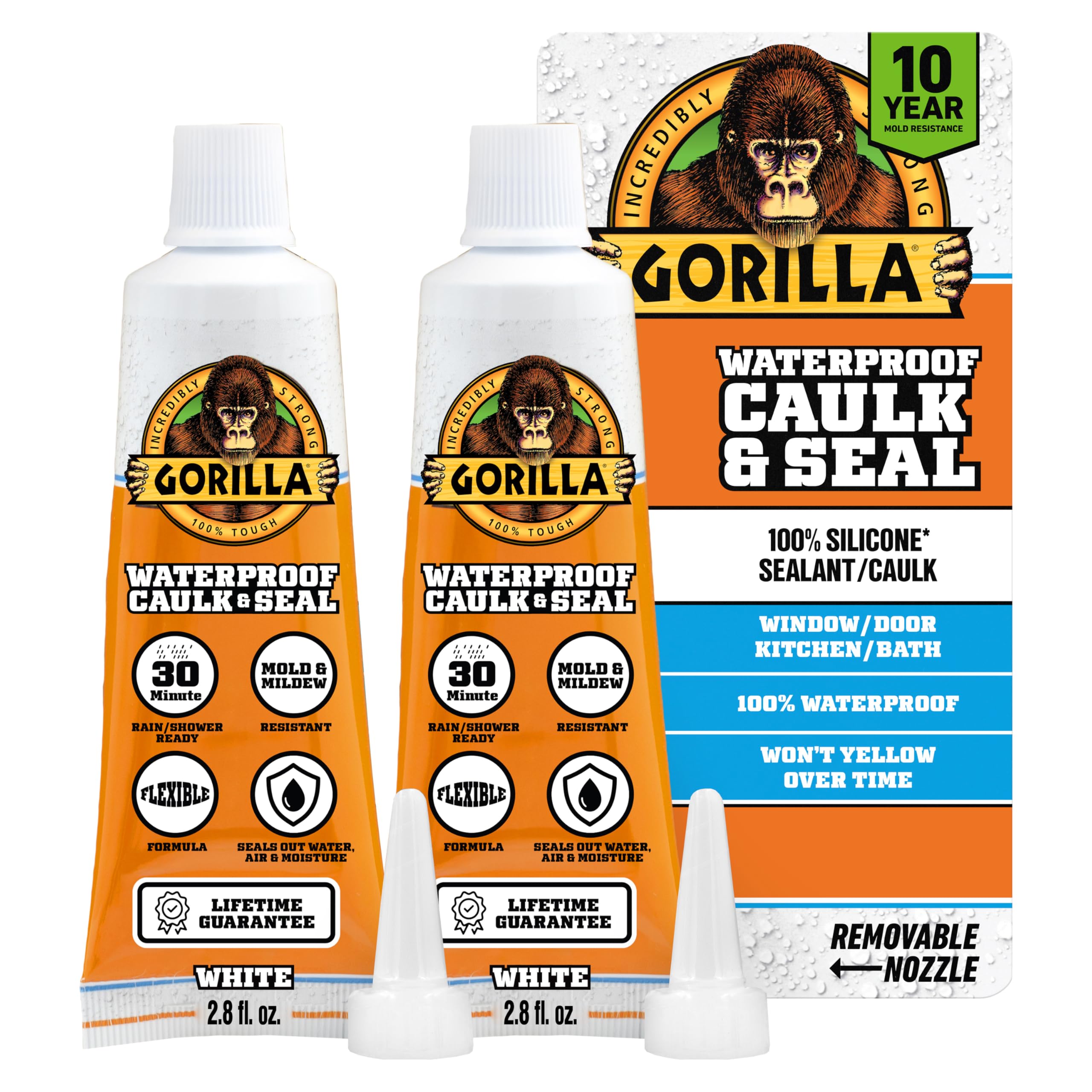 Foto 2 pulgar | Sellador De Silicona Impermeable Gorilla White  82 Ml (paquete De 2) - Venta Internacional.