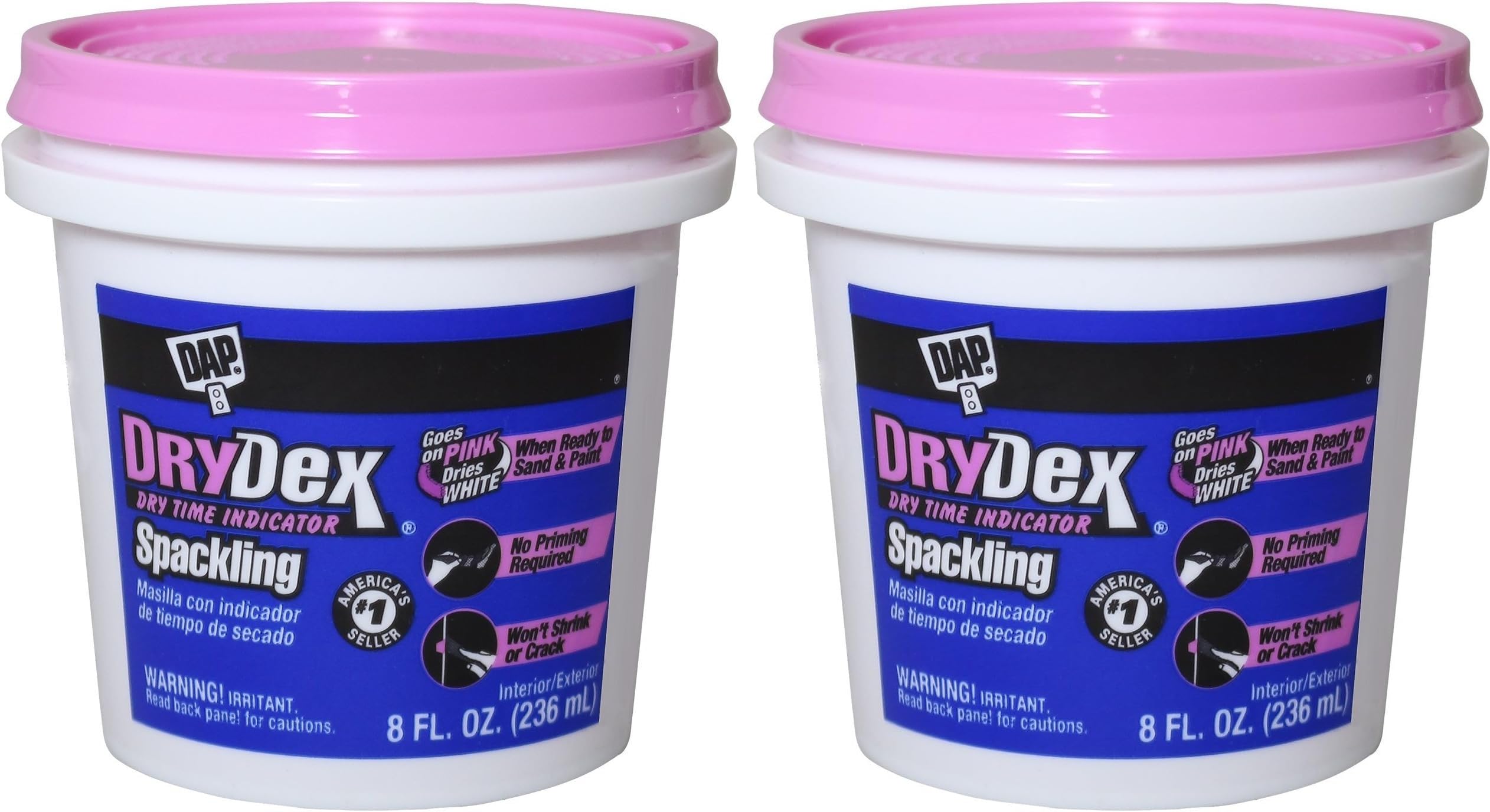 Foto 2 pulgar | Spackling Dap Drydex Para Interior/exterior, 236 Ml, Paquete De 2 Unidades, Color Rosa Y Blanco - Venta Internacional.
