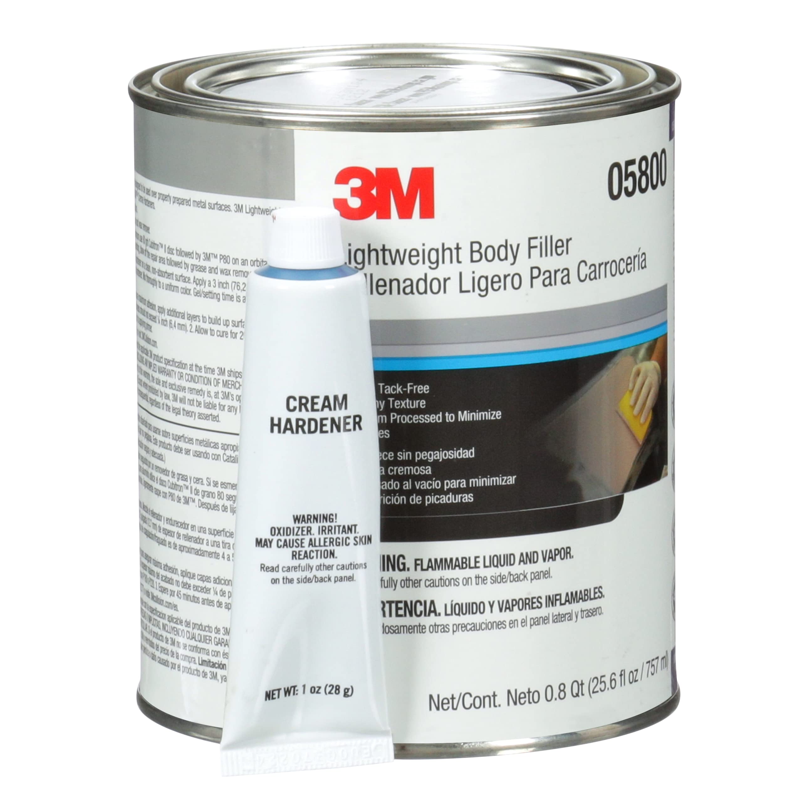 Foto 2 | Body Filler 3m 05800, Ligero, 1 Litro, Blanco, Para Automóviles - Venta Internacional.