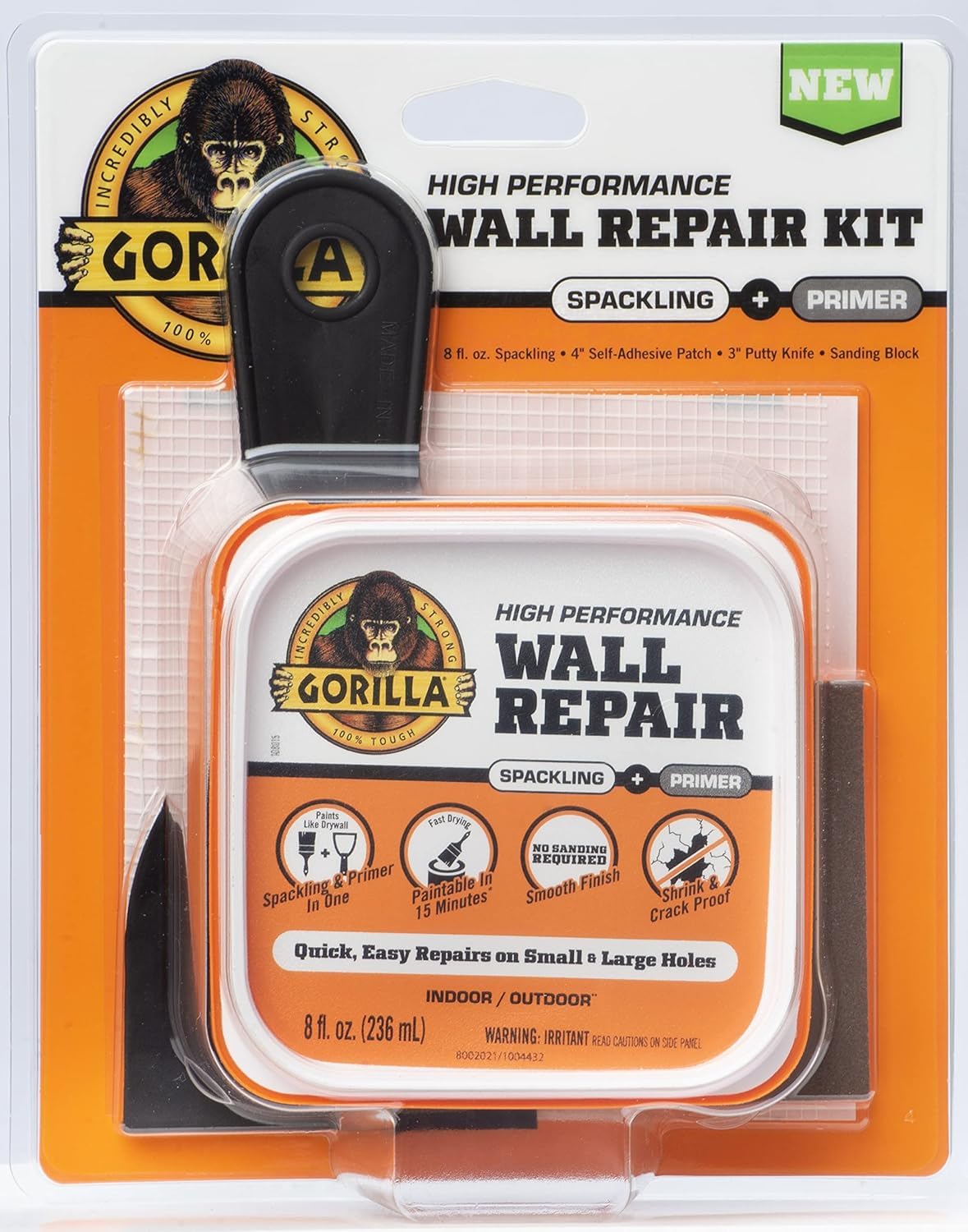 Foto 2 pulgar | Kit De Reparación De Paredes Gorilla Heavy Duty Con Masilla E Imprimador - Venta Internacional.