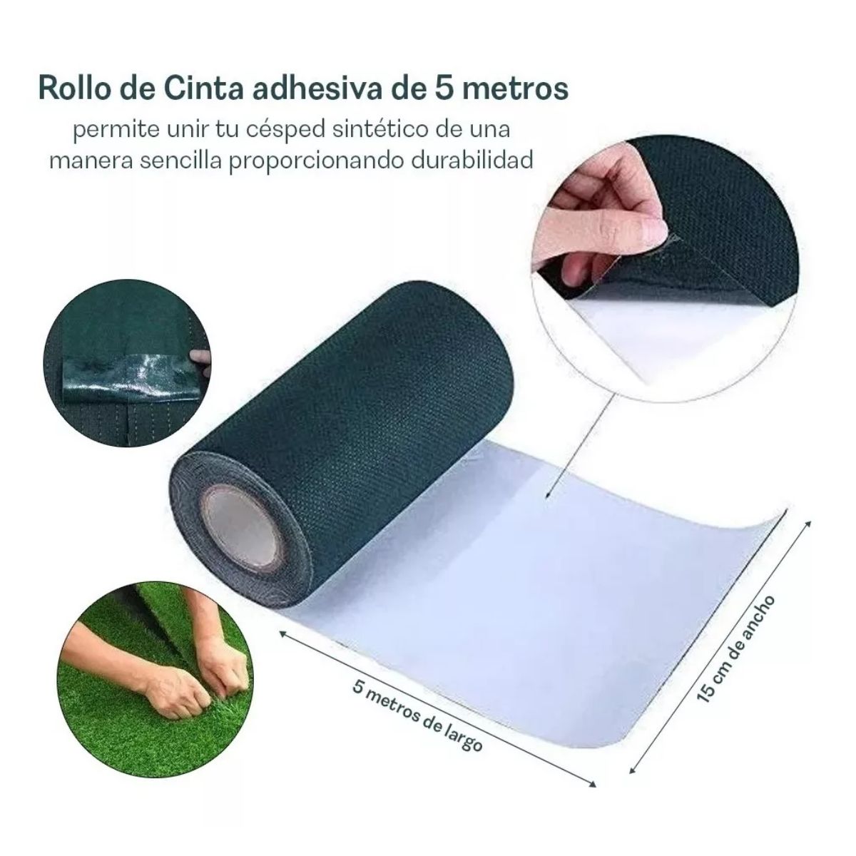 Foto 5 pulgar | Cinta Adhesiva Para Césped Artificial 15cm X 5 Metros