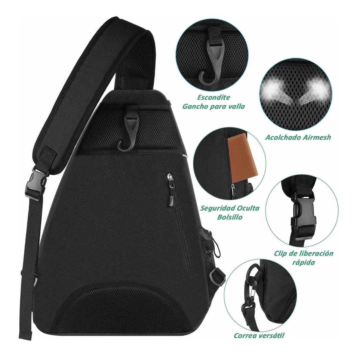 Foto 5 pulgar | Mochila Para Tennis Eo Safe Imports Esi-17457 Negro