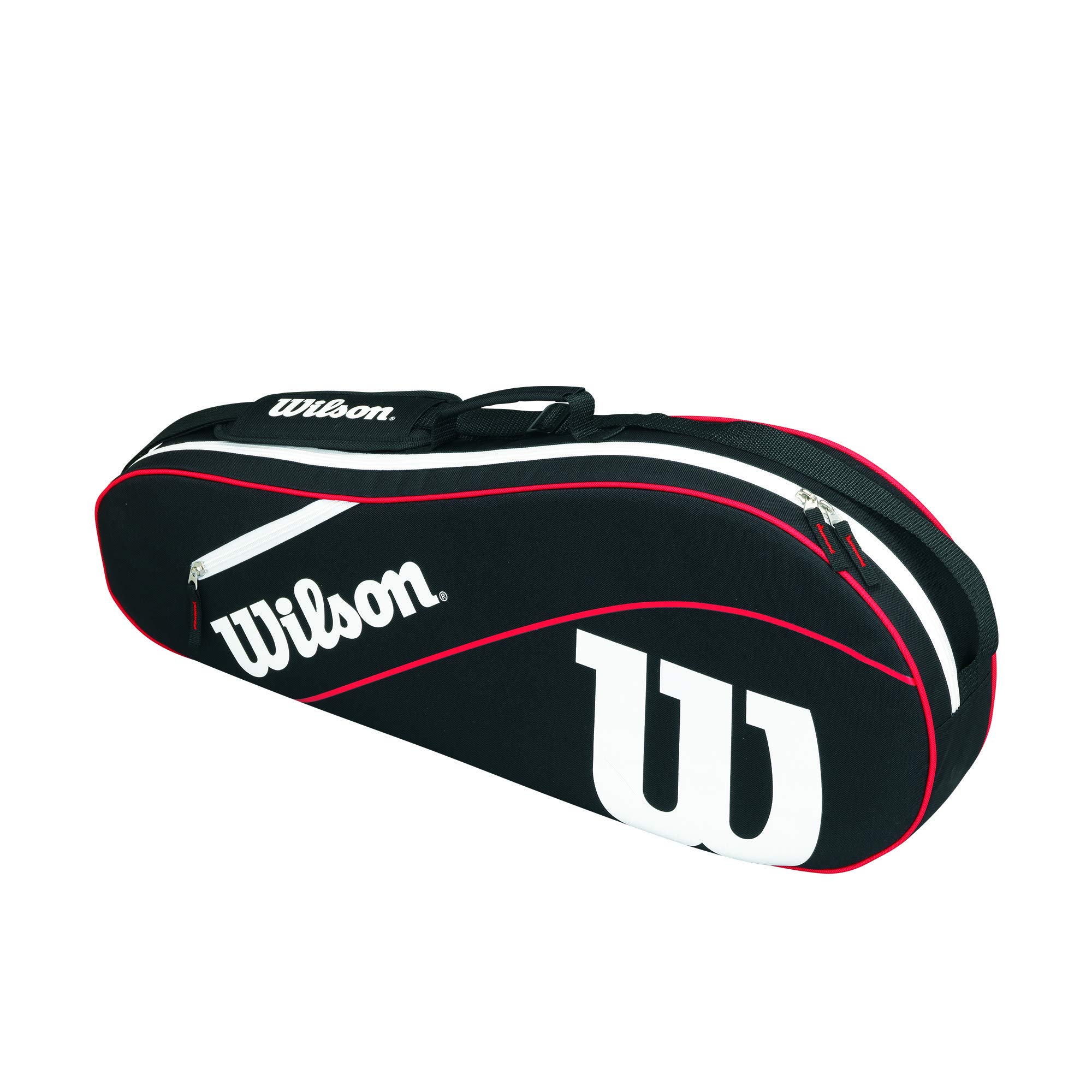 Raquetero De Tenis Wilson Advantage Iii Triple Negro/blanco/rojo - Venta Internacional.