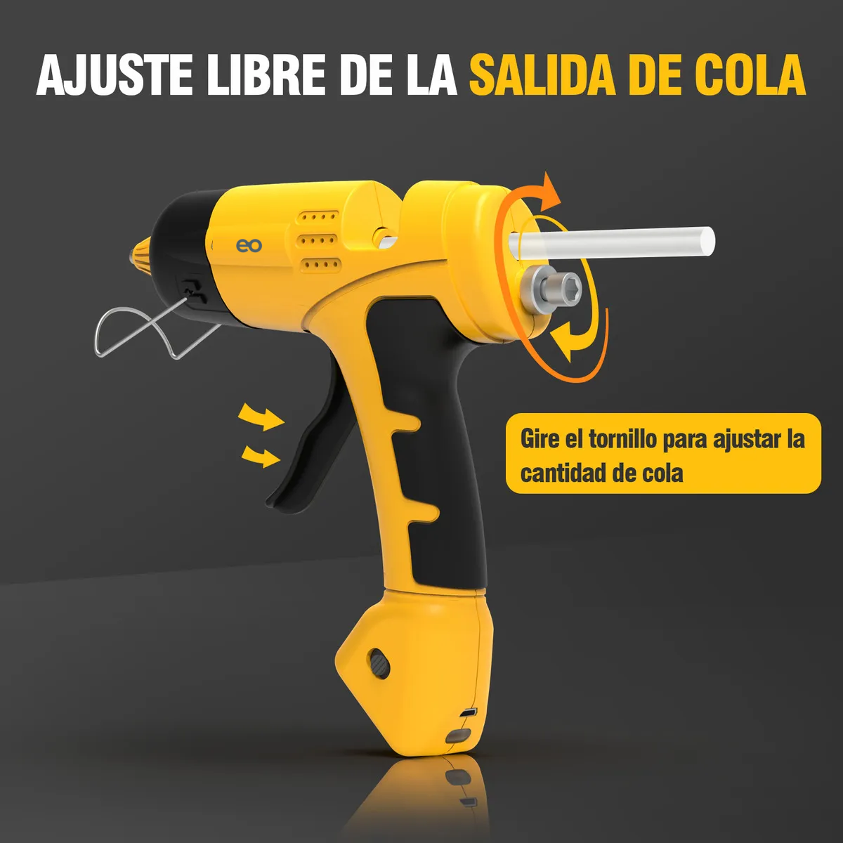 Foto 3 pulgar | Pistola De Silicon Inalámbrica Usb-c Caliente Eléctrica Eo Safe Imports Esi-19802 Amarillo